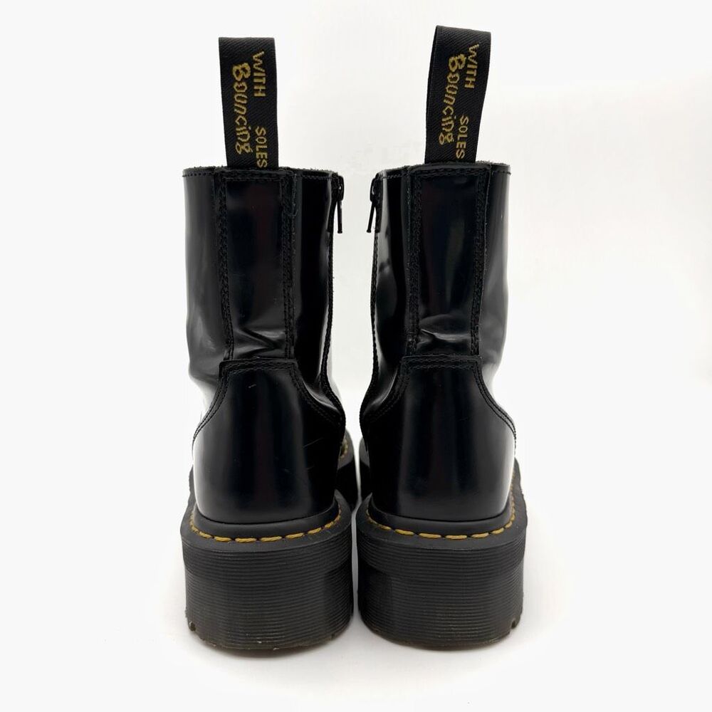 DR MARTENS Jadon Black Smooth Boots Size US 7 Side Zip Leather Platform - Picture 8 of 14